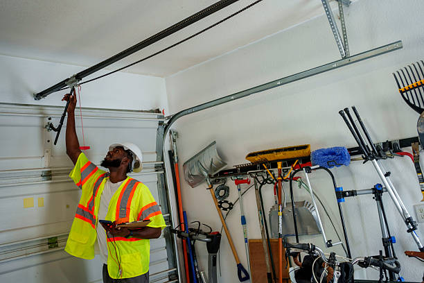 Professional Garage Door Panel Replacement technician working in Beach Park, IL